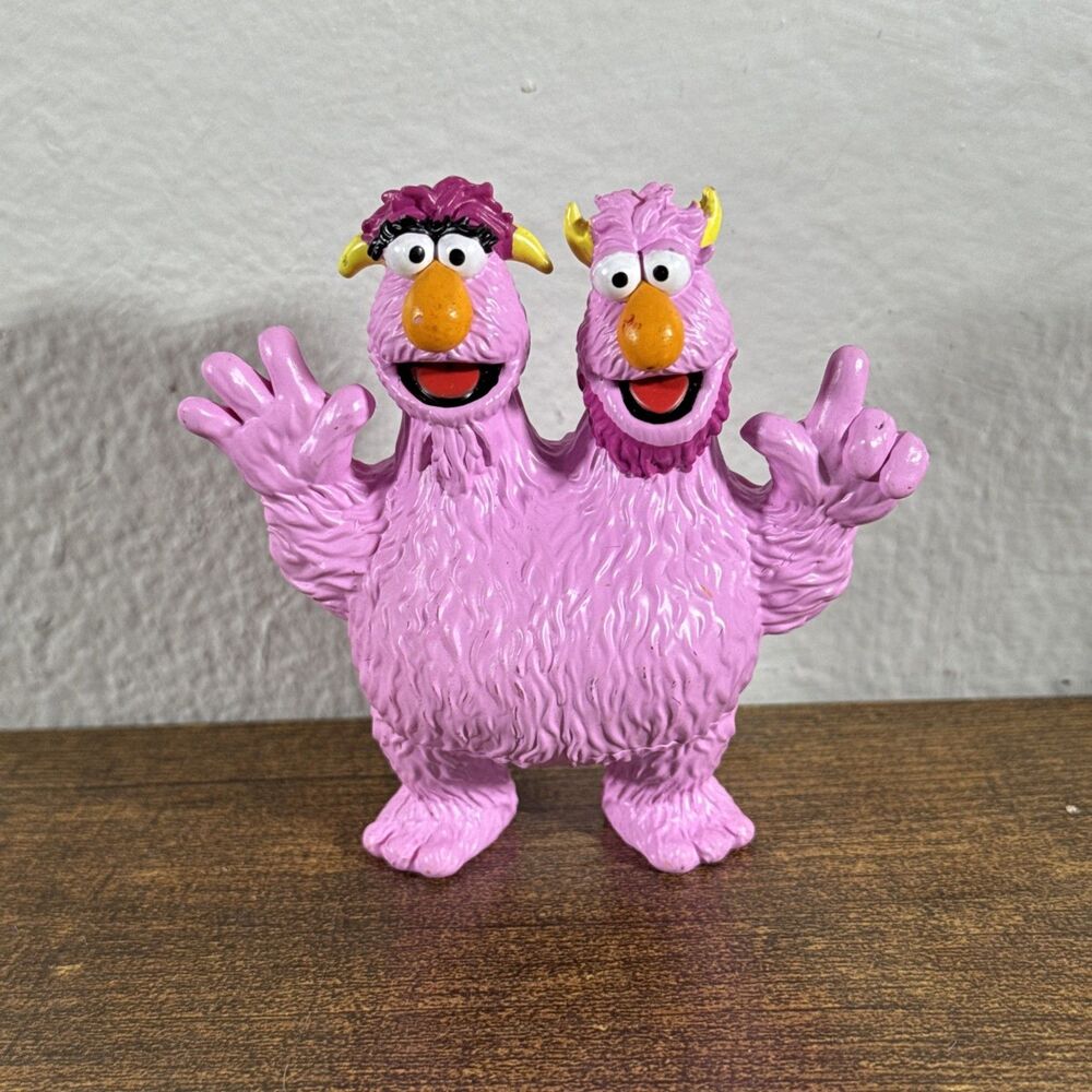 Sesame Street Two-Headed Monster PVC Figure Pink 3” Fill-A-Bus Collectable Place